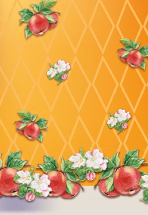 Ausschnitt Stoff Kraut-Rock-Modell „Apfelwein“, digitaler Textildruck